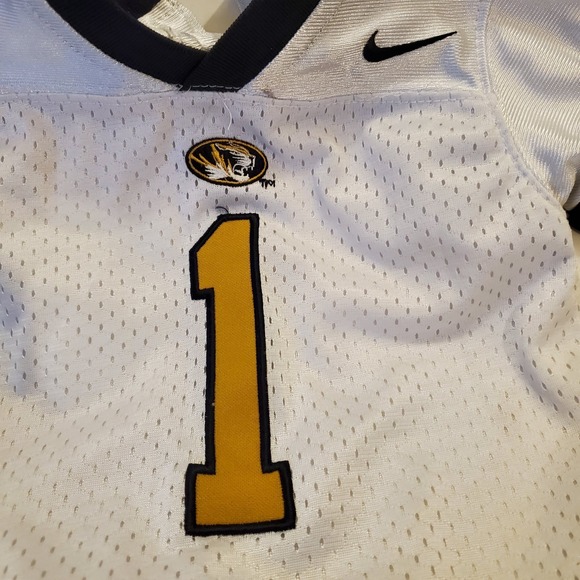 Nike Mizzou Missouri Tigers Football Jersey 3-6 Months White #1 - Picture 2 of 6